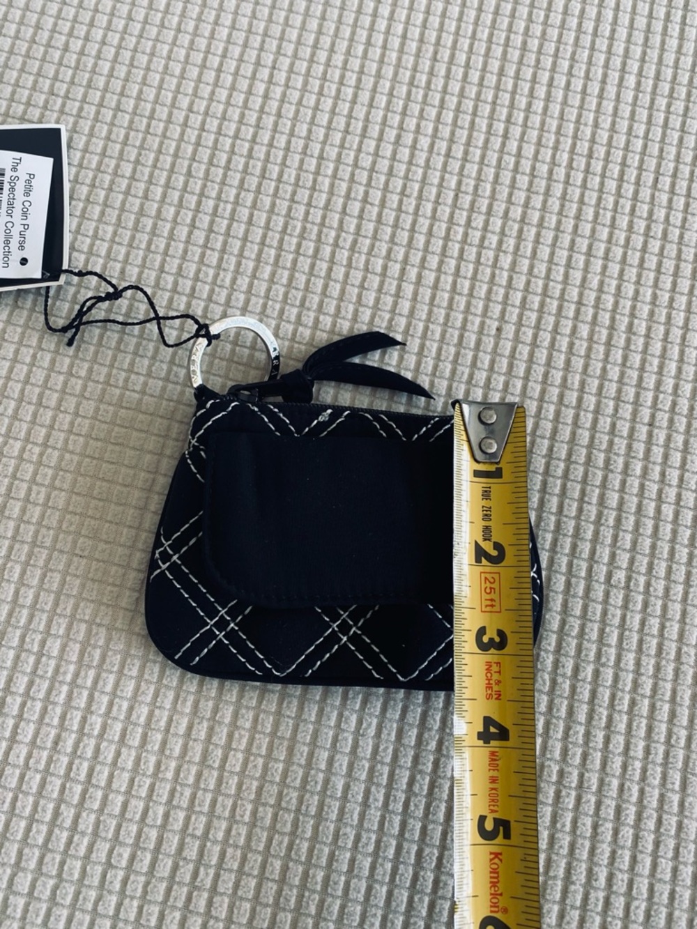 Vera Bradley Black Coin Purse with White Stitching - Picture 6 of 7